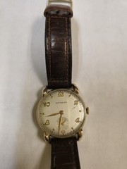Wittnauer 33mm 10k Gold Pressed Small Second Hand Mens Watch Vintage