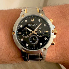 Bulova Marine Star Men’s Chronograph Quartz 100m 43mm Black Dial Bracelet