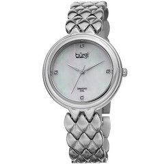 Women’s Burgi BUR193SS Diamond Mother of Pearl Silver Stainless Steel Watch