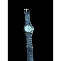 Swiss Army Watch White Dial Black Nylon Leather Strap Analog Quartz Date Field