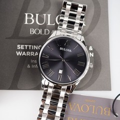 Bulova Classic 96B261 Gray Dial Silver-Tone Stainless Steel Quartz Men’s Watch