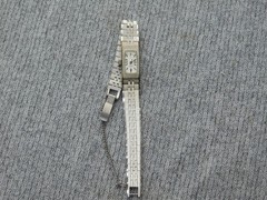 Vintage Seiko Watch Womens Rectangle 16mm White Dial Stainless Steel Bracelet