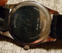 Movado Ladies Stainless Wrist Watch Black Dial Ref. 84 E9 1860 ~New Battery~