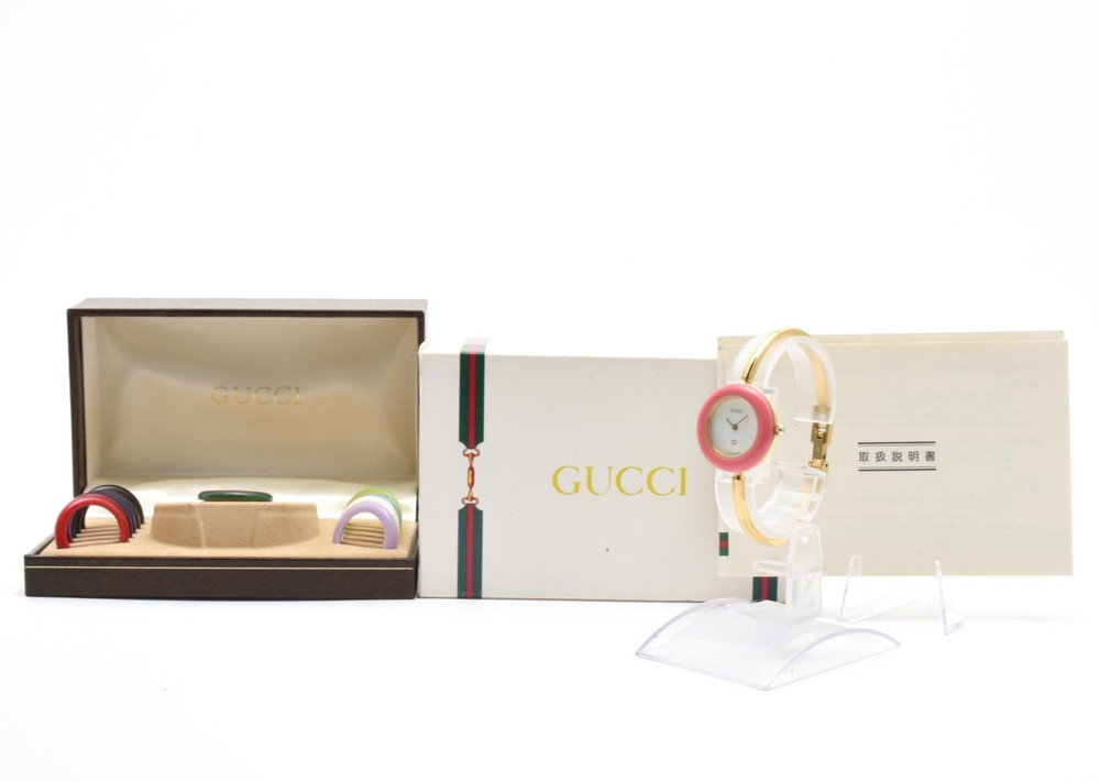 GUCCI Change Bezel 11/12.2 1100L Gold Vintage Quartz Woman’s Watch with Box
