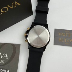 Bulova Marine Star Series A 98B278 Black Dial Silicone Strap Men’s Quartz Watch
