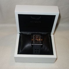 Aquaswiss Tanc G Unisex Dark grey strap, black dial, and IP black case NEW