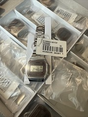 CASIO VINTAGE ICONIC A168WA-5A SILVER DIGITAL STOPWATCH ALARM WR BRAND NEW