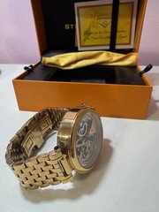 Stuhrling Legacy 4003 Automatic Dual Time Skeleton Rose Gold Never worn with Box