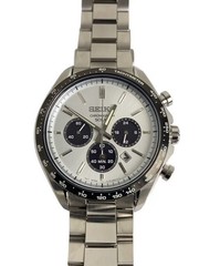 SEIKO Solar Wristwatch Analog Stainless White V175 0FA0