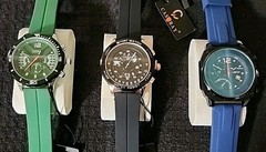 3 Men’s Sports Watch Combo Set Cassray Quartz Watches Black Blue and Green New