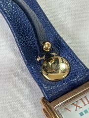 La Mer Collections Special Edition Wrap Watch Blue Leather Strap Chains Beads