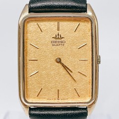 Seiko Rectangular 5Y30-5D50 Vintage Quartz Watch Black Japan 071122