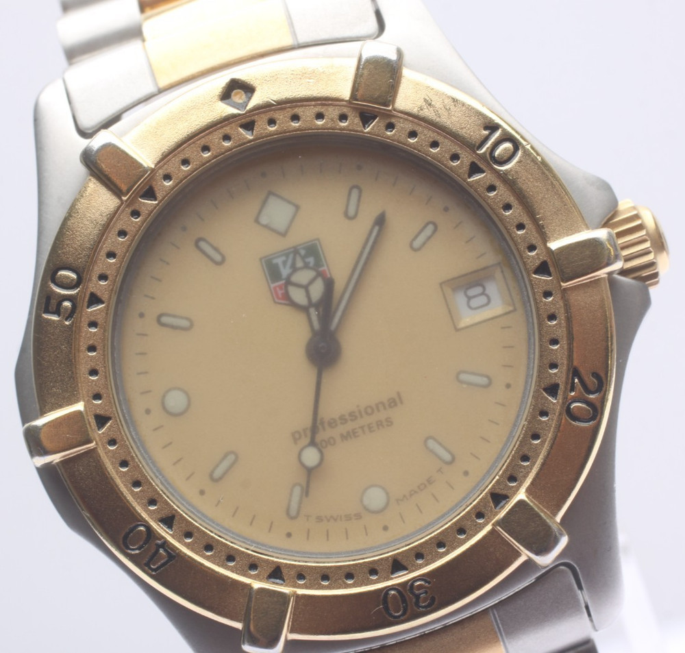 Vintage [Near MINT] Tag Heuer Professional 964.013F Gold Dial Quartz Men’s Watch