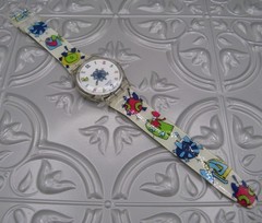 Swatch Watch NOSE THE TIME Cartoon Elephant Gent GE124 Vtg 2004 Case With Papers