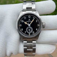 39MM STEELFLIER Quartz Pilot Men’s Watch Sapphire 200M Waterproof Silicone NEW