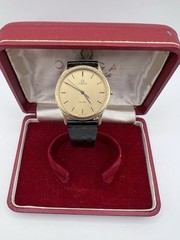 Vintage Rare Thin Omega Deville Gold Plated Guilloché Dial Men’s Watch With Box