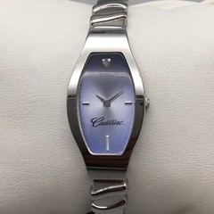 Guess Cadillac Womens Watch 17mm Blue Dial Silver Tone G7665L New Battery 7″