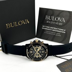 New w/box/Bulova Men’s Marine Star 98B278 Black Dial Silicone Strap Quartz|Watch