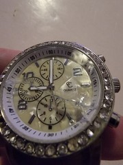 Charming Charlie Rhinestone Watch Leopard Print Band Quartz Stainless Steel
