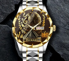 Personalized Mexican Eagle Pyramid Watch Wrist Alloy Luxury Quartz Watch