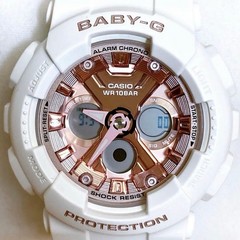 CASIO BABY G White x Pink Gold Cute for Adults with Manual