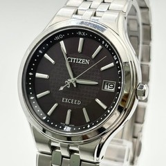 CITIZEN Exceed H111-T013627 37.4 mm Radio Solar Black Dial Titanium Wristwatch