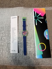 Swatch Neon Skychart Quartz Purple Dial Unisex Watch SO28G704