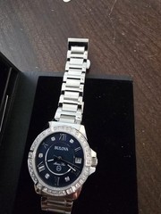 96R215 BULOVA MARINE STAR DIAMOND BLUE DIAL STAINLESS STEEL WOMEN’S WATCH