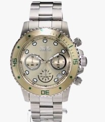 NIb Invicta Men’s Pro Diver Chrono Stainless Steel Champagne Dial Watch (21888)