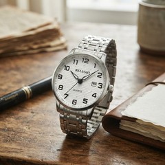Stylish Water Resistant Quartz Watch for Seniors – Luminous, Easy-to-Read Design