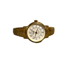 Acqua Indigo Ladies Quartz Watch White Dial Gold Flex Band CR1216 – Not Tested