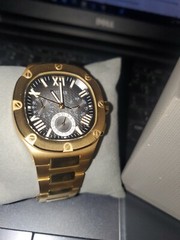Gold-Tone and Black Multifunction Watch