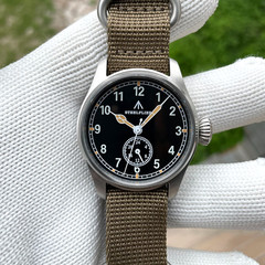 39MM STEELFLIER Pilot Quartz Men’s Watch Sapphire 200M Waterproof Nylon GIFT NEW