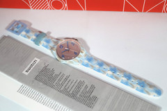 New Swiss Made Swatch Blue Cloud Gray BLUQUARELLE SUOW149 41MM New Gent