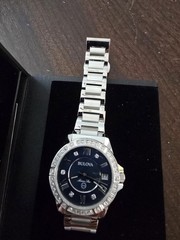 96R215 BULOVA MARINE STAR DIAMOND BLUE DIAL STAINLESS STEEL WOMEN’S WATCH