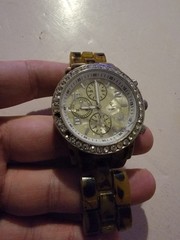 Charming Charlie Rhinestone Watch Leopard Print Band Quartz Stainless Steel