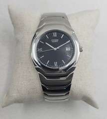 Citizen Sliver Tone Black Dial Quartz Men’s Watch BK0970-58E
