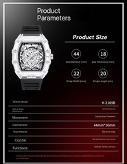 Luxury Transparent Dial Watch – Waterproof, Luminous, Quartz Sport Watch