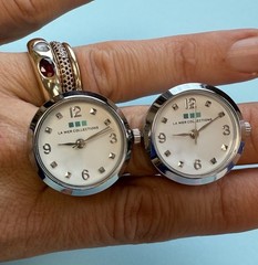 Best Friend two ring watches Vintage La Mer Collections Size 7 silver Finish