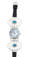 Chaco Canyon Turquoise Leather Strap Watch-Black-NWT-Orig. $247.00