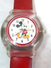 Disney Mickey Mouse Snap Blue Resin Band Watch Vintage ~ TESTED ~