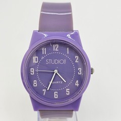 Studio Women’s Watch 40MM Lavender Dial Lavender Plastic Bands New Battery