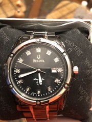 Bulova 42MM Men Marine Star Diamond Accent Two Tone Stainless Steel Watch 98D107