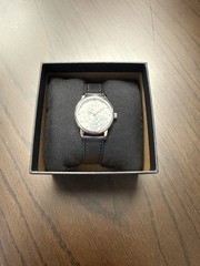 Coach Grand Woman’s Watch Silver Dial Black Leather Strap 28mm Brand New