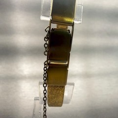Seiko Watch Women 13mm Gold Dial Gold Tone Oval 2E20-6469 New Battery Vintage