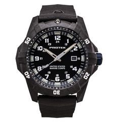 USMC Carbon Dive CARBON CASE/BLACK & BLUE DIAL/BLACK STRAP | BLACK/BLUE Dial Wri