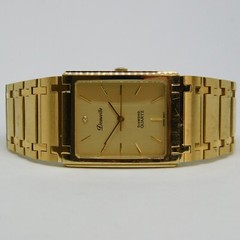 Deauville Diamond 20/2092Y Gold Tone Analog Women’s Watch Sz. 6″ New Battery