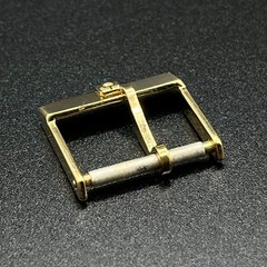 Vintage OMEGA Watch Strap Buckle 16mm Gold Plated Raised Logo 1B SWISS Genuine