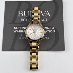 New Bulova Sutton 97P150 White Diamond Dial Stainless Steel Women’s Quartz Watch