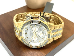 Bulova Men’s Watch 98C126 Octava Quartz Gold Stainless Steel Gemmed Dial 42mm